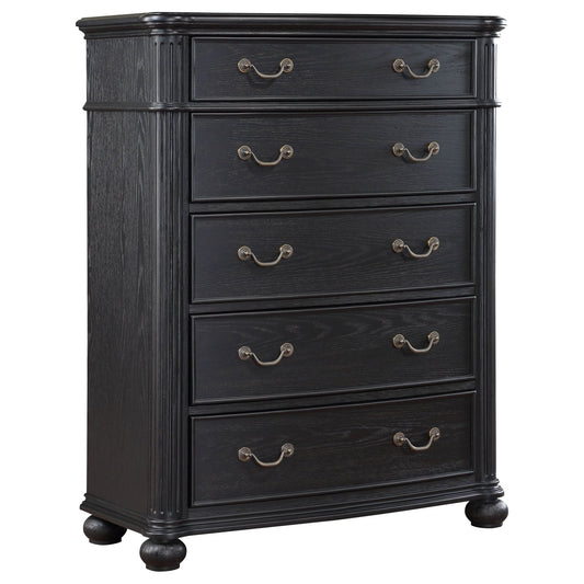 Celina 5 - drawer Bedroom Chest Black - Walo Furniture