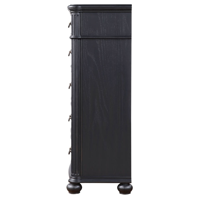 Celina 5 - drawer Bedroom Chest Black - Walo Furniture