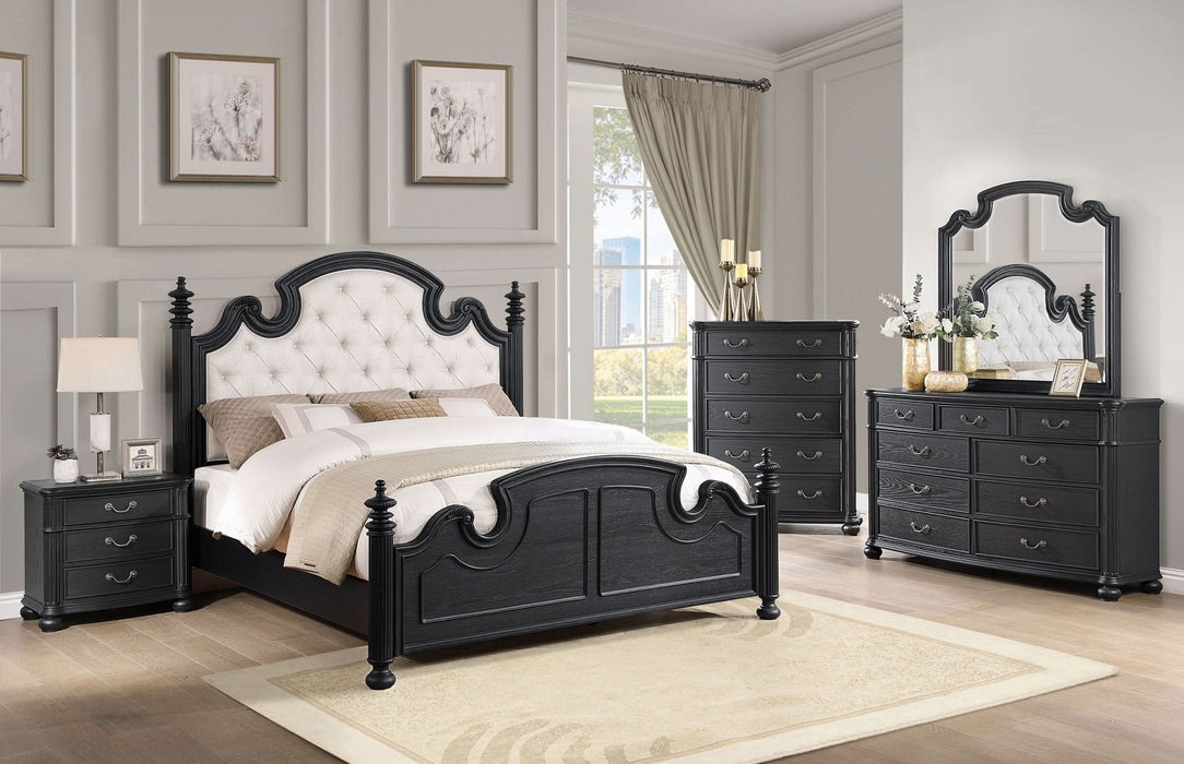 Celina 9 - drawer Dresser with Mirror Black - Walo Furniture