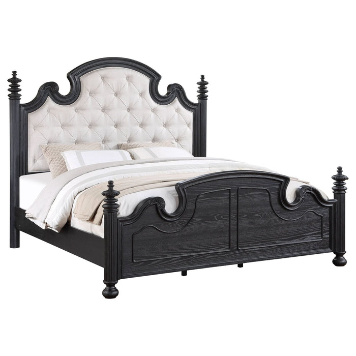 Celina Wood Queen Poster Bed Black - Walo Furniture