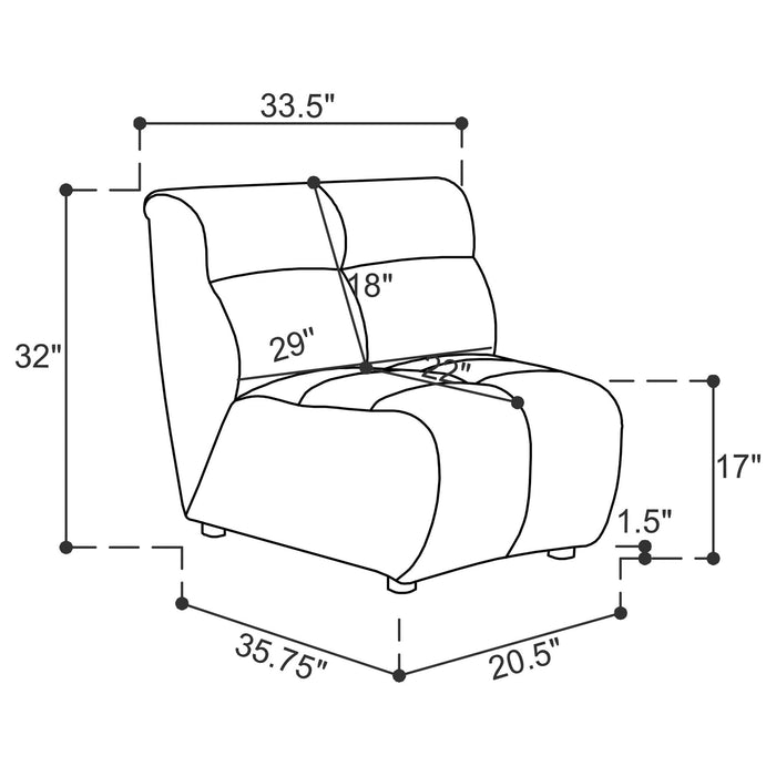 Charlotte 5 - piece Upholstered Modular Sectional Sofa Ivory - Walo Furniture