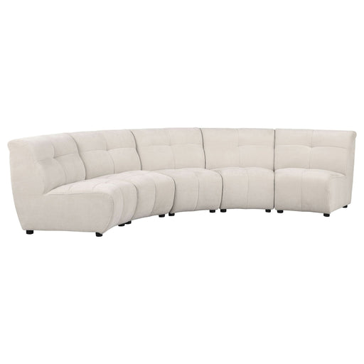 Charlotte 5 - piece Upholstered Modular Sectional Sofa Ivory - Walo Furniture