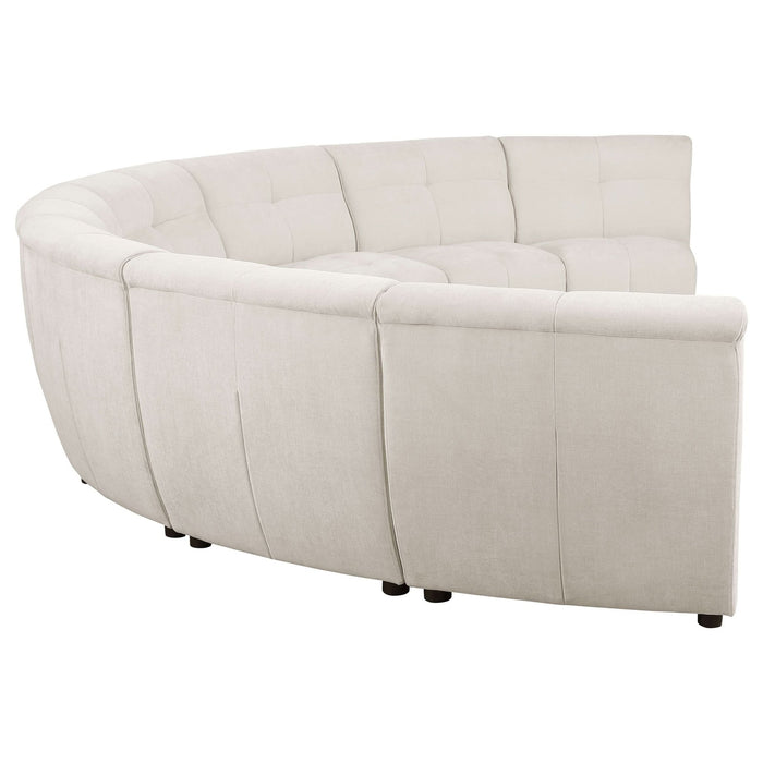 Charlotte 8 - piece Upholstered Modular Sectional Sofa Ivory - Walo Furniture