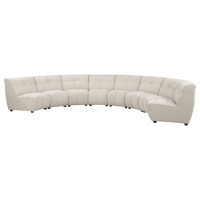 Charlotte 8 - piece Upholstered Modular Sectional Sofa Ivory - Walo Furniture