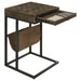 Chessie 1 - drawer Side Table With Leatherette Sling Tobacco - Walo Furniture