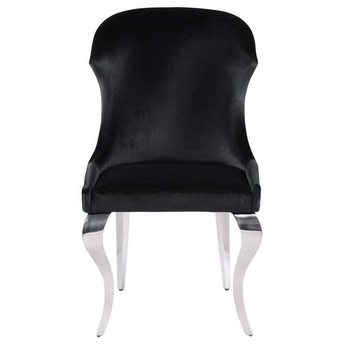 Cheyanne Upholstered Dining Side Chair Black (Set of 2) - Walo Furniture