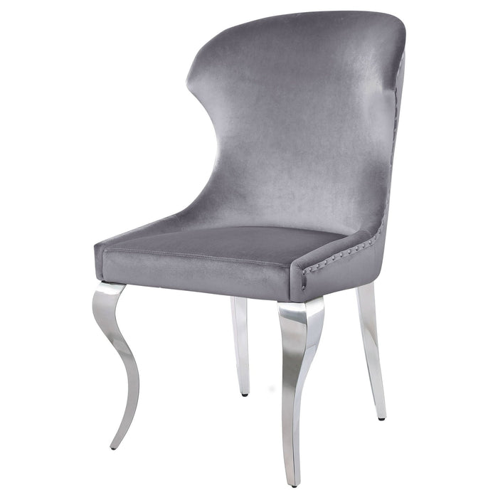 Cheyanne Upholstered Dining Side Chair Grey (Set of 2) - Walo Furniture