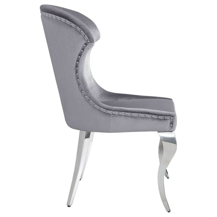 Cheyanne Upholstered Dining Side Chair Grey (Set of 2) - Walo Furniture