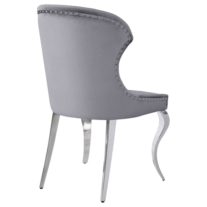 Cheyanne Upholstered Dining Side Chair Grey (Set of 2) - Walo Furniture