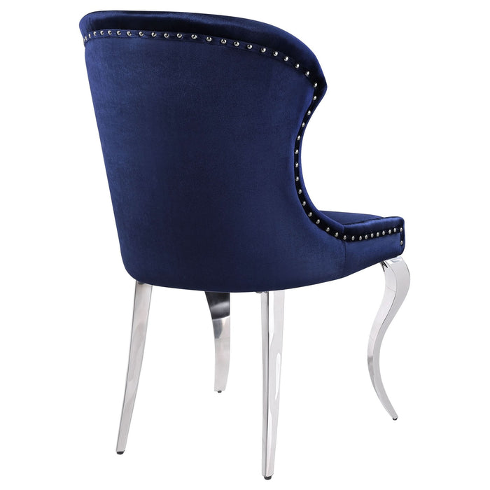 Cheyanne Upholstered Dining Side Chair Ink Blue (Set of 2) - Walo Furniture