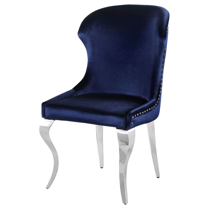 Cheyanne Upholstered Dining Side Chair Ink Blue (Set of 2) - Walo Furniture