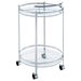 Chrissy Round Glass Shelf Metal Bar Cart Chrome - Walo Furniture