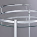 Chrissy Round Glass Shelf Metal Bar Cart Chrome - Walo Furniture