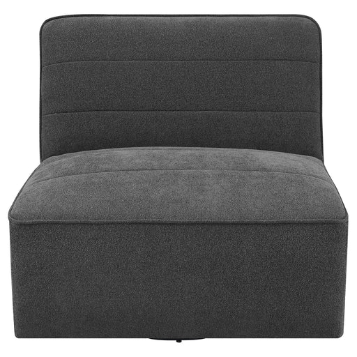 Cobie Upholstered Armless Swivel Chair Dark Charcoal - Walo Furniture