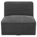 Cobie Upholstered Armless Swivel Chair Dark Charcoal - Walo Furniture