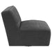 Cobie Upholstered Armless Swivel Chair Dark Charcoal - Walo Furniture