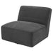 Cobie Upholstered Armless Swivel Chair Dark Charcoal - Walo Furniture