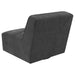 Cobie Upholstered Armless Swivel Chair Dark Charcoal - Walo Furniture