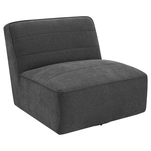 Cobie Upholstered Armless Swivel Chair Dark Charcoal - Walo Furniture