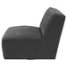 Cobie Upholstered Armless Swivel Chair Dark Charcoal - Walo Furniture