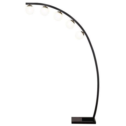 Cody 78 - inch Spherical 5 - light Arc Metal Floor Lamp Black - Walo Furniture