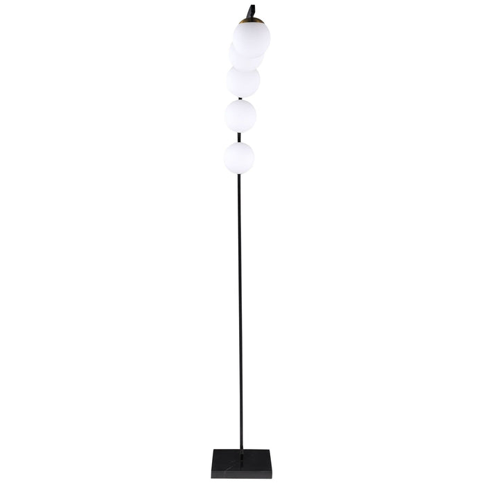 Cody 78 - inch Spherical 5 - light Arc Metal Floor Lamp Black - Walo Furniture