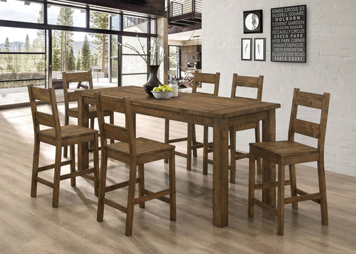 Coleman 7 - piece Counter Height Dining Set Golden Brown - Walo Furniture