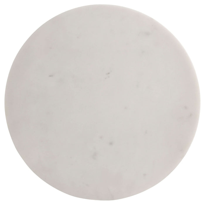 Colette Round Marble Top Side Table White and Dark Grey - Walo Furniture