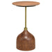 Colima Round Wood Top Accent Side Table Peach - Walo Furniture