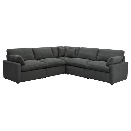 Collins 5 - piece Modular Power Reclining Sectional Dark Grey - Walo Furniture