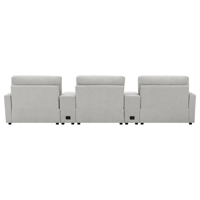 Collins 5 - piece Power Reclining Home Theater Seating Grey - Walo Furniture