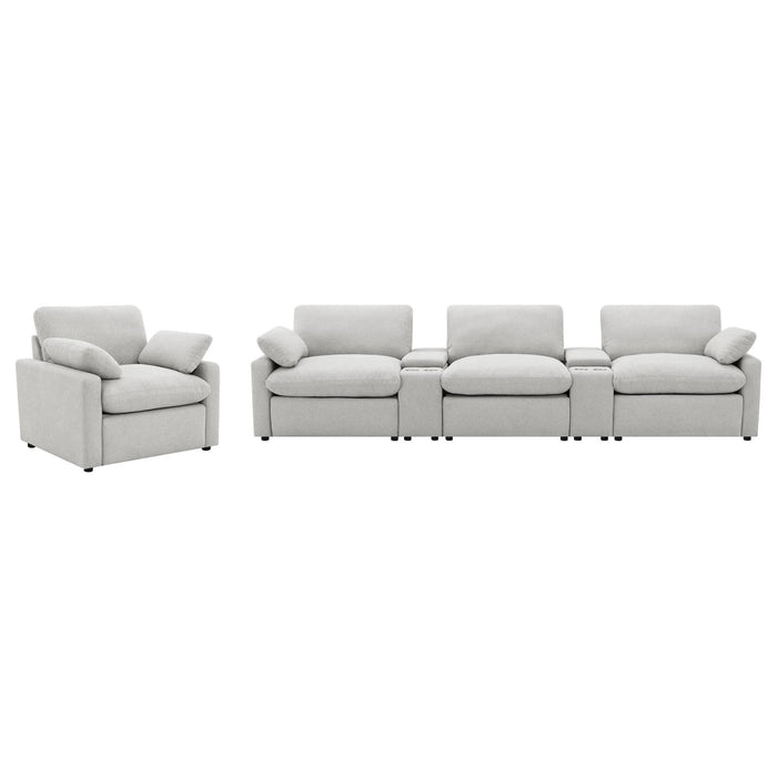 Collins 5 - piece Power Reclining Home Theater Seating Grey - Walo Furniture