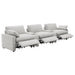 Collins 5 - piece Power Reclining Home Theater Seating Grey - Walo Furniture