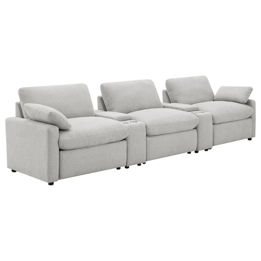 Collins 5 - piece Power Reclining Home Theater Seating Grey - Walo Furniture