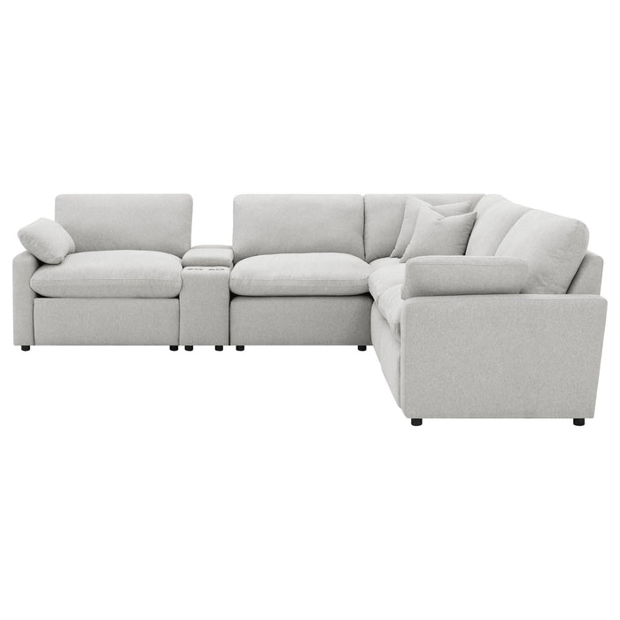 Collins 6 - piece Modular Power Reclining Sectional Grey - Walo Furniture