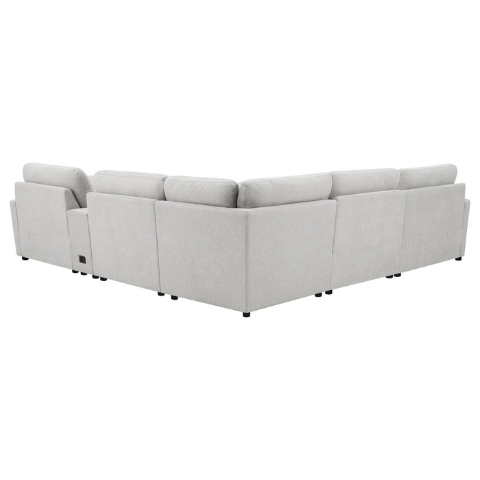 Collins 6 - piece Modular Power Reclining Sectional Grey - Walo Furniture