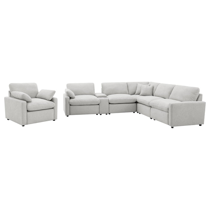 Collins 6 - piece Modular Power Reclining Sectional Grey - Walo Furniture