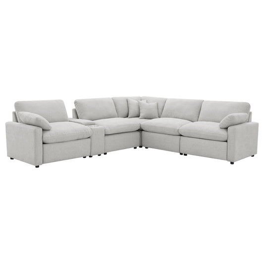 Collins 6 - piece Modular Power Reclining Sectional Grey - Walo Furniture