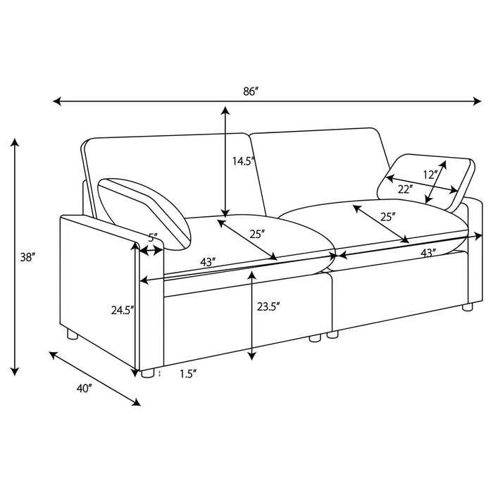 Collins Modular Power Loveseat Dark Grey - Walo Furniture