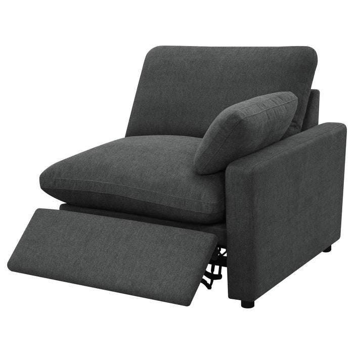 Collins Modular Power Loveseat Dark Grey - Walo Furniture