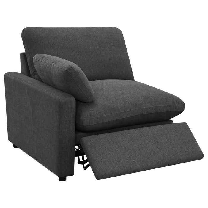 Collins Modular Power Loveseat Dark Grey - Walo Furniture