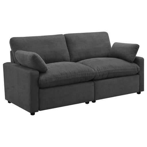 Collins Modular Power Loveseat Dark Grey - Walo Furniture