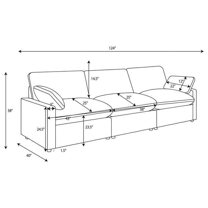 Collins Modular Power Sofa Dark Grey - Walo Furniture