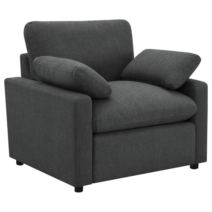 Collins Upholstered Power Recliner Chair Dark Grey - Walo Furniture