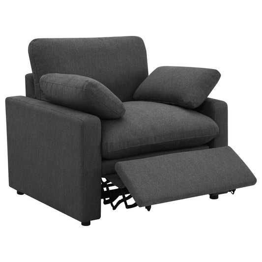 Collins Upholstered Power Recliner Chair Dark Grey - Walo Furniture