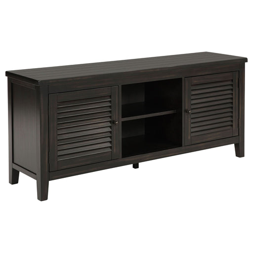 Concord 2 - door 60 - inch TV Stand Console Distressed Java - Walo Furniture