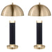 Conroe 28 - inch Dome Shade Pillar Table Lamp Black (Set of 2) - Walo Furniture