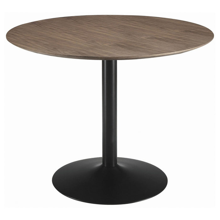 Cora Round 40 - inch Wood Top Dining Table Brown Walnut - Walo Furniture