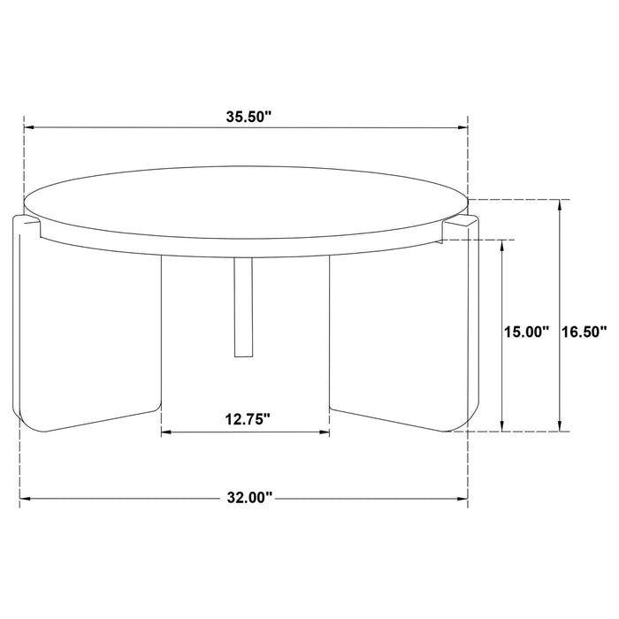 Cordova Round Solid Wood Coffee Table Black - Walo Furniture