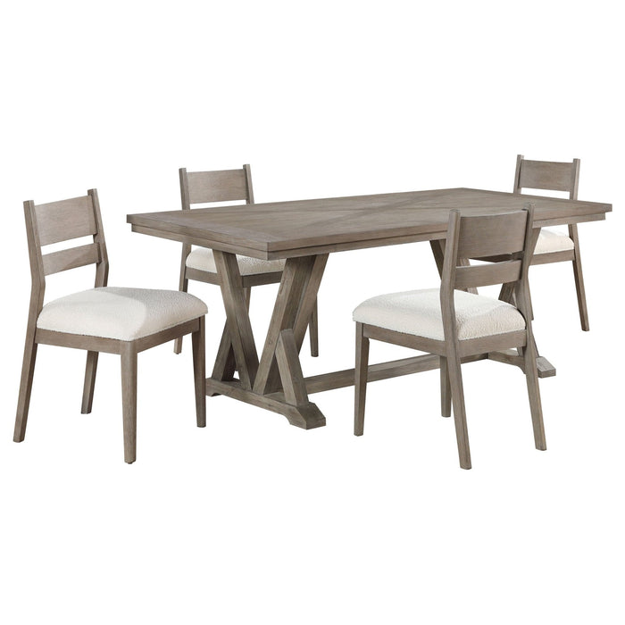 Cornelia 5 - piece Rectangular Dining Table Set Coastal Grey - Walo Furniture